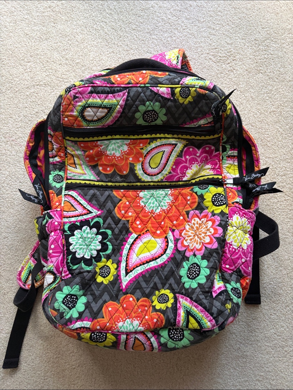 Vera Bradley Floral Quilted Campus  Backpack - Multicolor